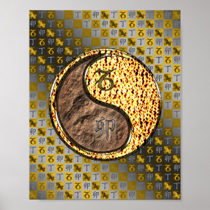 Steenbok en vuurkonijn poster