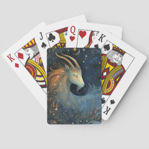 Steenbok Geit Zodiac Astrologie Mystieke Verjaarda Pokerkaarten