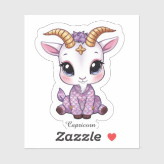 Steenbok Hemel Zodiac Sticker - Roze Zeegeit