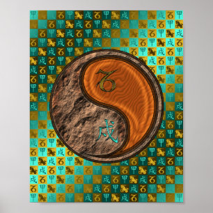 Steenbok & Hout Hond Poster