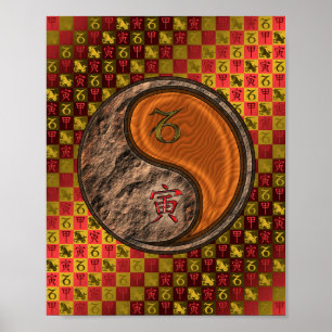 Steenbok & Hout Tijger Poster