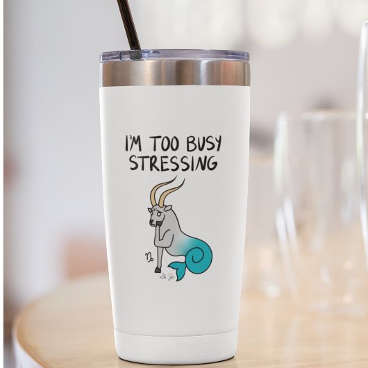 Steenbok: "Ik heb het te druk met stress." Sticker