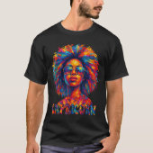 Steenbok Koningin Afro Art Afro-Amerikaanse Vrouwe T-shirt (Voorkant)