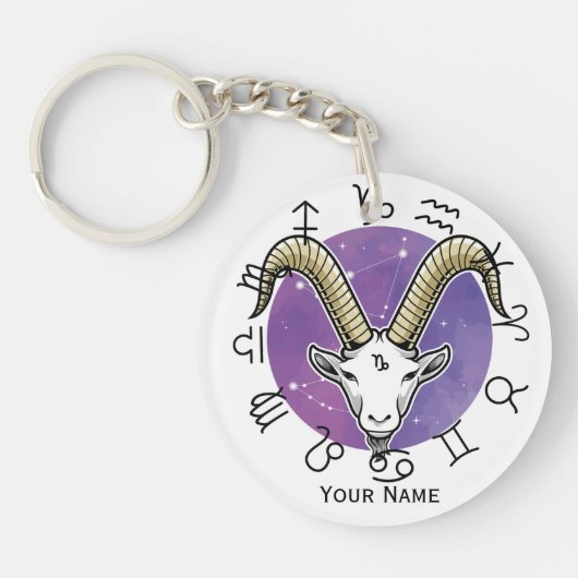 Steenbok & Maagd Acryl Sleutelhanger (Voorkant)