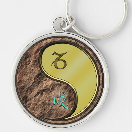 Steenbok & metalen hond sleutelhanger (Voorkant)