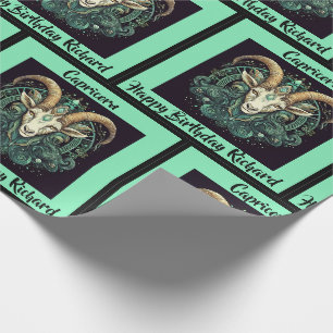 Steenbok Naam toevoegen Verjaardag Zodiac Gift Cadeaupapier