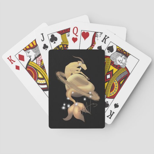 Steenbok Saturnus Zodiac Pokerkaarten (Achterkant)