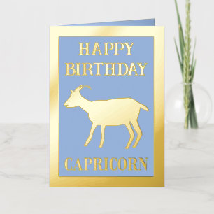Steenbok Star Sign Geit Aangepaste Verjaardag Folie Wenskaart