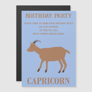 Steenbok Star Sign Geit Custom Verjaardag Party Magnetische Uitnodiging