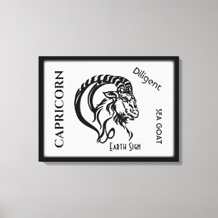 Steenbok Sterrenbeeld en Symbool Canvas Afdruk