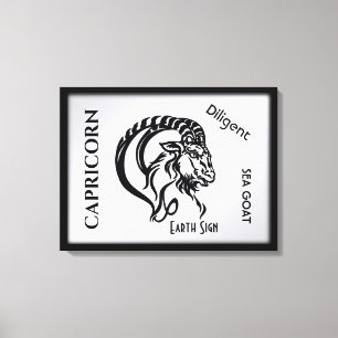 Steenbok Sterrenbeeld en Symbool Canvas Afdruk