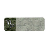  Steenbok sterrenbeeld op olijfgroene digitale cam Etiket (Voorkant)