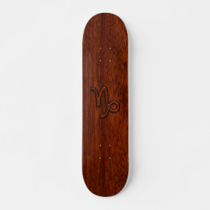 Steenbok sterrenbeeld symbool in Mahonie Bruin Skateboard