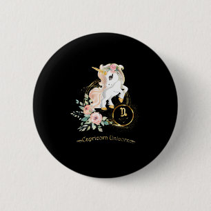 Steenbok T-shirt Zodiac Eenhoorn Sterrenbeeld Astr Ronde Button 5,7 Cm