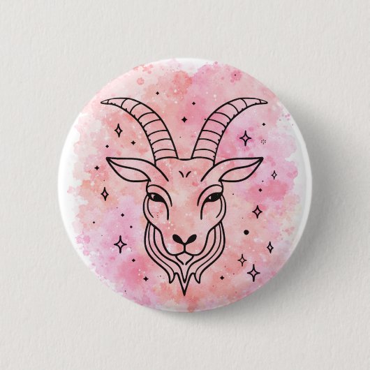 Steenbok teken ronde button 5,7 cm (Voorkant)