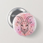 Steenbok teken ronde button 5,7 cm (Voorkant /achterkant)