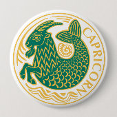 Steenbok Teken van de Dierenriem op een Ronde Button 4,0 Cm (Voorkant)