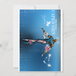 Steenbok thema verjaardagsuitnodiging. kaart