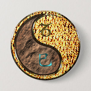 Steenbok & Vuur Slang Ronde Button 7,6 Cm