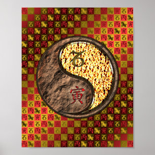 Steenbok & Vuur Tijger Poster