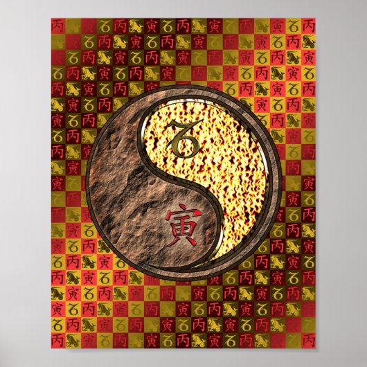 Steenbok & Vuur Tijger Poster (Voorkant)