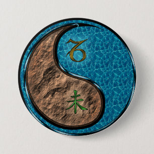 Steenbok & Water Geit Ronde Button 7,6 Cm