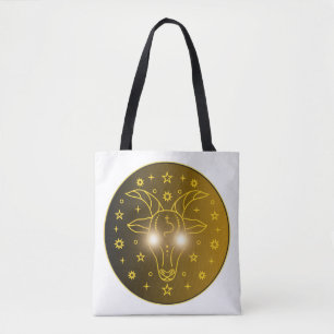 Steenbok Zodiac Embleem Minimaal Hemels Symbool Draagtas