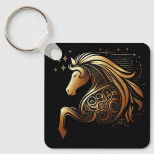 Steenbok Zodiac Gouden Paard Astrologie Sleutelhanger