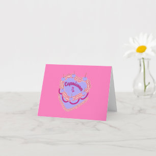 Steenbok Zodiac Pastel Hart Verjaardagstaart Kaart