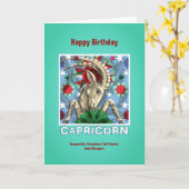 Steenbok Zodiac Sign Happy Birthday Kaart (Gele Bloem)