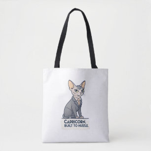 Steenbok Zodiac Sphynx Kat Built Hustle Kunst Draagtas