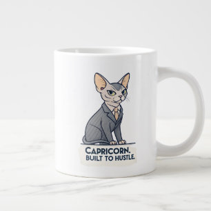 Steenbok Zodiac Sphynx Kat Built Hustle Kunst Extra Grote Beker