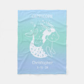 Steenbok Zodiac Sternaam Geboorte Datum Blauw Baby Fleece Deken (Voorkant)