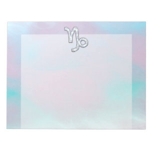  Steenbok Zodiac Symbool op Moeder van Parel Nacre Notitieblok