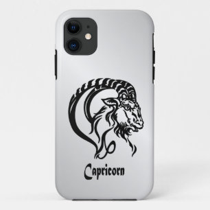Steenbok Zodiac-teken en symbool Zilver iPhone 11 Hoesje