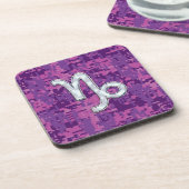 Steenbok Zodiac Teken Roze Digitale Camouflage Drankjes Onderzetter (Linkerzijde)