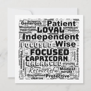 Steenbok Zodiac Word Cloud Inspiration Flat Kaart