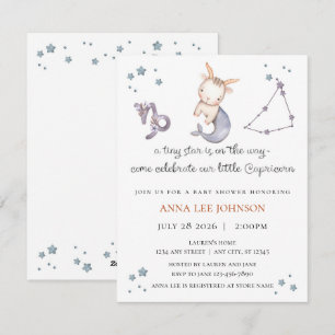 Steenbok Zodiacus Baby Borrel Uitnodiging