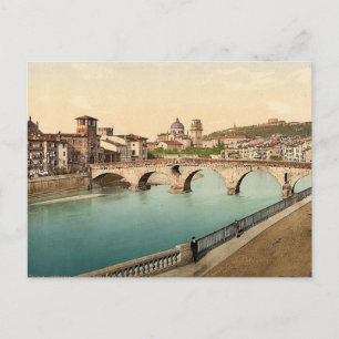 Steenbrug en San Giorgië, Verona, Italië klasi Briefkaart