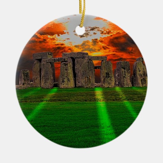 Steenhenge Standing Stones bij Sunset Keramisch Ornament (Voorkant)
