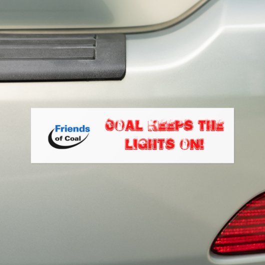 Steenkool houdt de lichten aan! Bumpersticker (Op auto)
