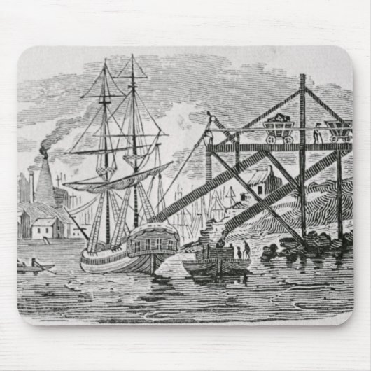 Steenkool laden op vrachtschepen muismat (Voorkant)