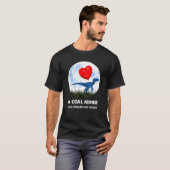 Steenkool Miner t rex Dinosaur humor T-shirt (Voorkant volledig)