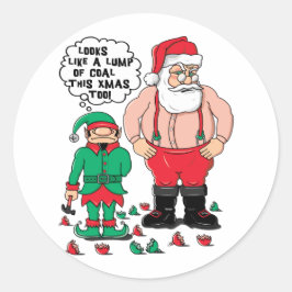 Steenkool voor Kerstmis Ronde Sticker