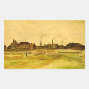 Steenkoolmijn in de Borinage door Vincent van Gogh Rechthoekige Sticker