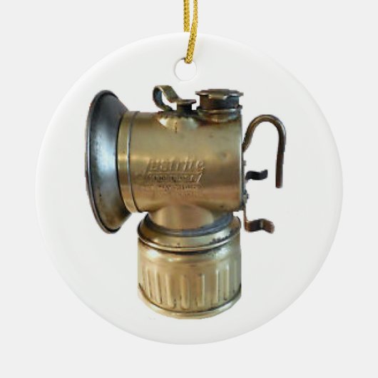 Steenkoolmijners Carbide Lamp Keramisch Ornament (Voorkant)