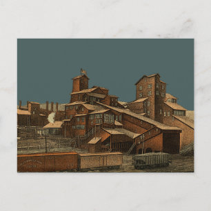 Steenkoolsteenkolenmijnbouw mijnbouwkunst briefkaart