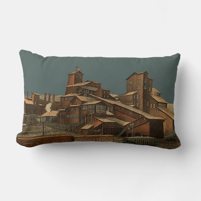 Steenkoolsteenkolenmijnbouw mijnbouwkunst kussen (Voorkant)