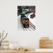 Steenkooltrein in de winter poster (Keuken)