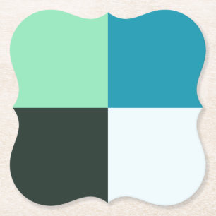 Steenkorrel Ivory White, Blauwgroen groen Aqua Blu Kartonnen Onderzetters
